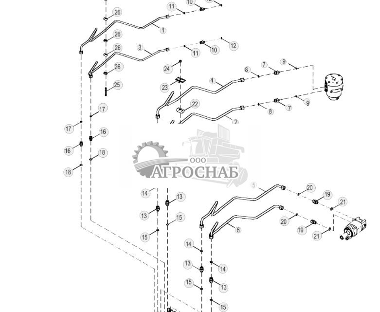 Шланги двигателя вращения поворотного круга и коллектора ротационного механизма, Grade Pro - ST788868 724.jpg